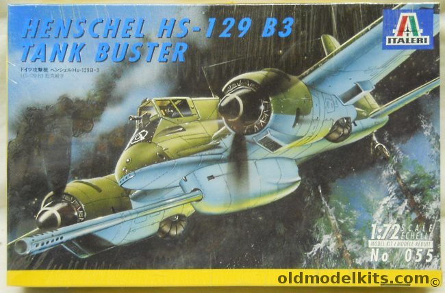 Italeri 1/72 Henschel HS-129 B3 Tank Buster, 055 plastic model kit